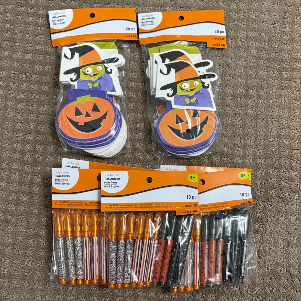 Halloween Party Supplies Set with Witch and Pumpkin Designs